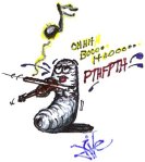 Here's a maggot playing a viola while blowing raspberries.