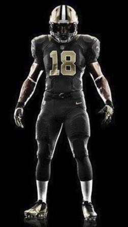 "The #Saints will wear black jerseys and black pants on Sunday!"